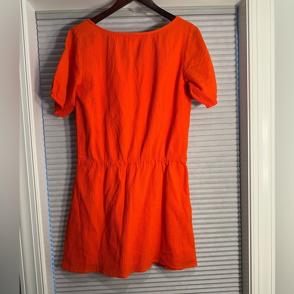 NWT J. Crew Factory 100% cotton orange crepe dress J-7 - Picture 3 of 5